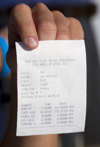 Die offiziellen Resultate des Electric-Blue-Rekordversuchs (Bild: Brigham Young University)